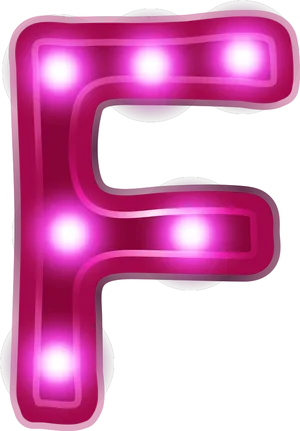 Neon Lit Letter F Graphic PNG Image