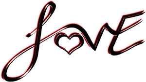 Neon Love Signature PNG Image