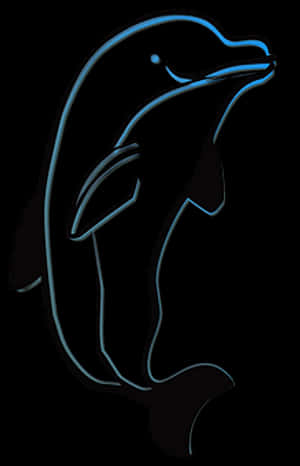 Neon Outline Dolphin Art PNG image with transparent background