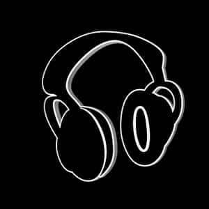 Neon Outline Headphones PNG image with transparent background