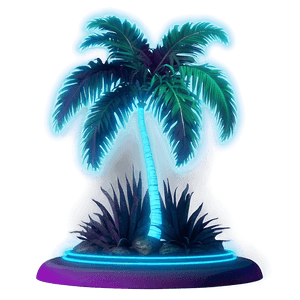 Neon Palm Vaporwave PNG tir PNG image with transparent background
