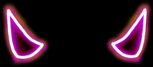 Neon Pink Devil Horns PNG image with transparent background