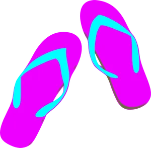 Neon Pink Flip Flops PNG Image