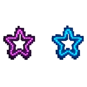 Neon Pixel Star Symbol Png 25 PNG Image