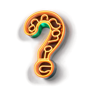 Neon Question Mark Light PNG iot PNG image with transparent background