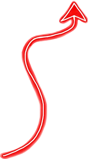 Neon Red Devil Tail PNG Image