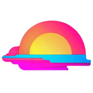Neon Retro Sunset Design PNG 06252024 PNG with transparent background