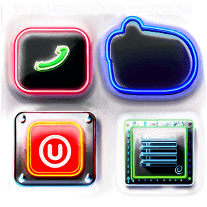 Neon Social Media Icons PNG biq PNG image with transparent background