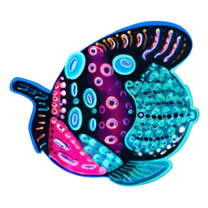 Neon Underwater Creatures PNG eli PNG image with transparent background