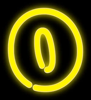 Neon Yellow At Symbol PNG with transparent background