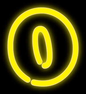 Neon Yellow At Symbol PNG with transparent background