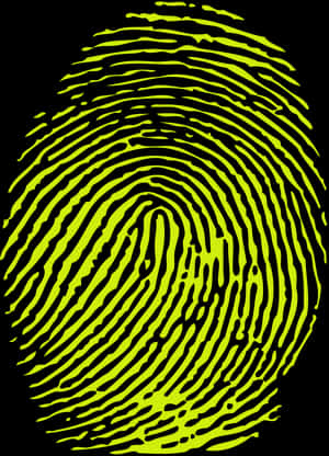 Neon Yellow Fingerprint Graphic PNG image with transparent background