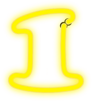 Neon Yellow Letter L PNG Image