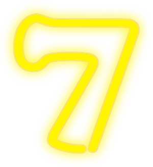 Neon Yellow Number Seven PNG Image