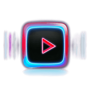 Neon Youtube Logo Light Effect PNG 05232024 PNG image with transparent background