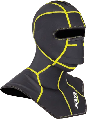 Neoprene Balaclava Yellow Trim PNG Image