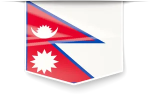 Nepal Flag Shield Graphic PNG Image