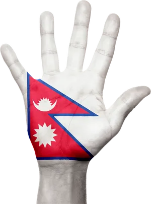 Nepal Flagon Hand PNG Image