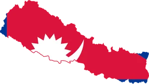 Nepal Map Flag Graphic PNG Image