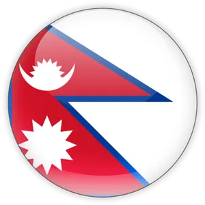 Nepal National Flag Button PNG Image