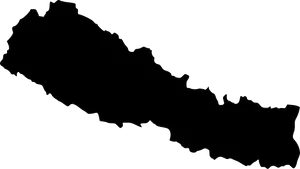 Nepal Outline Map Silhouette PNG Image