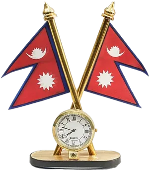 Nepali Flag Desk Clock PNG Image