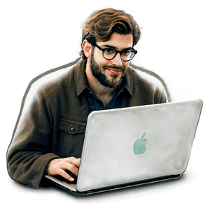 Nerd With Laptop PNG 05232024 PNG image with transparent background