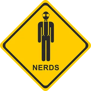 Nerds Caution Sign Graphic PNG Image