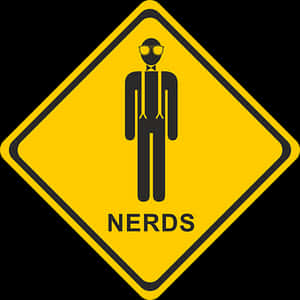 Nerds Caution Sign Graphic PNG image with transparent background