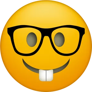 Nerdy Face Emojiwith Glassesand Buck Teeth PNG Image