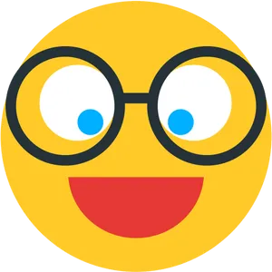 Nerdy Smiley Face Emoji.png PNG Image