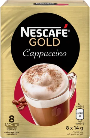 Nescafe Gold Cappuccino Packaging PNG Image