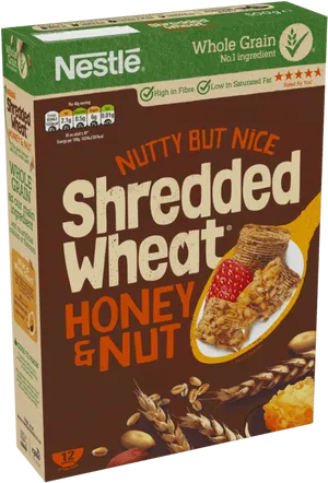 Nestle Shredded Wheat Honey Nut Cereal Box PNG Image