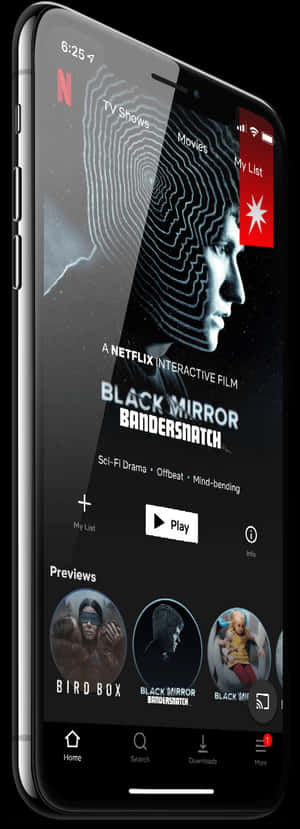 Netflix Black Mirror Bandersnatch Mobile Display PNG image with transparent background