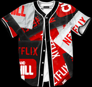 Netflixand Chill Baseball Jersey PNG image with transparent background