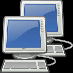 Networked Computer Illustration PNG image with transparent background