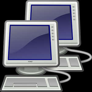 Networked Computer Illustration PNG image with transparent background