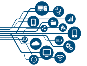 Networked Technology Concept PNG image with transparent background