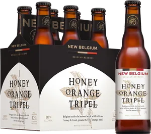 New Belgium Honey Orange Tripel Beer PNG Image