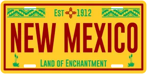 New Mexico License Plate PNG Image