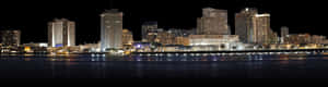 New Orleans Skylineat Night PNG image with transparent background