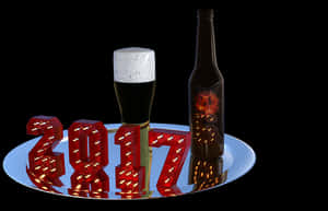New Year Celebration2017 Beerand Lights PNG image with transparent background