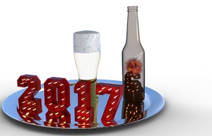 New Year Celebration2017 Beerand Lights PNG Image