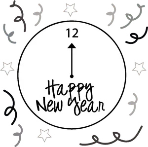 New Year Clock Celebration PNG Image