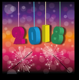 New Year2018 Celebration Sparklers PNG image with transparent background