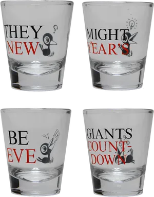 New Years Eve Countdown Shot Glasses PNG Image