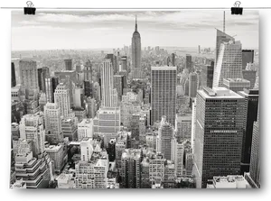 New_ York_ City_ Skyline_ Black_and_ White PNG Image