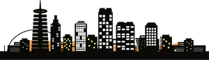 New York City Skyline Silhouette PNG Image