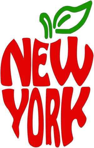 New York Red Apple Design PNG Image