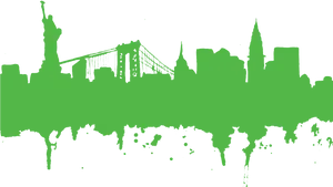 New York Skyline Silhouette PNG Image